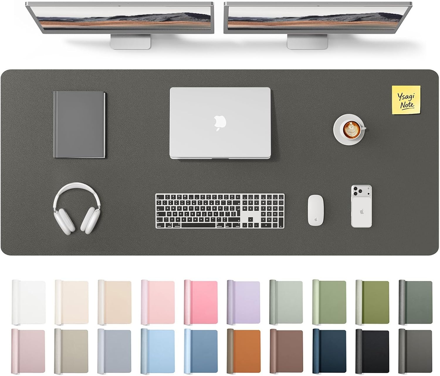 YSAGi Non-Slip Leather Desk Pad